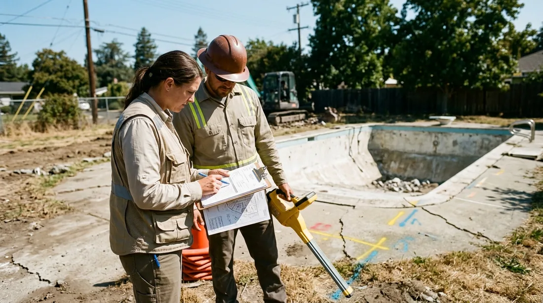 Most jurisdictions require a demolition permit and an inspection of the drainage holes before — Huntsville, AL